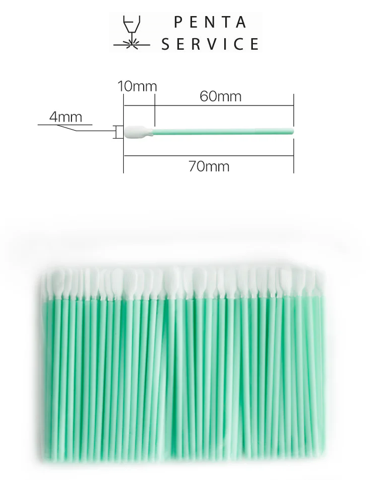 Безворсовые чистящие палочки для оптики (свабы) (100 шт.) - длина 70 мм